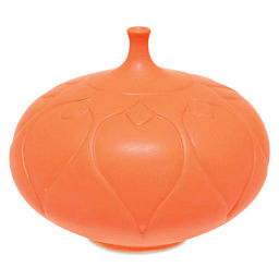 Amaco Satin Matte Glaze - SM-68 Orange applied to upright vase