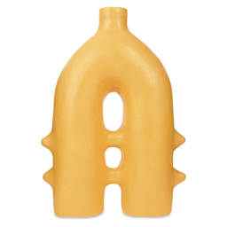 Amaco Satin Matte Glaze - SM-60 Goldenrod, 16 oz applied to upright decorative vase