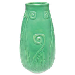 Amaco Satin Matte Glaze - SM-27 Teal applied to upright vase