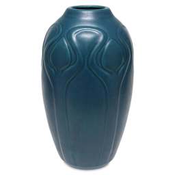 Amaco Satin Matte Glaze - SM-29 Blue Green applied to upright vase