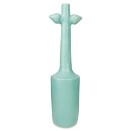 Amaco Satin Matte Glaze - SM-24 Seafoam, 16 oz applied to upright vase
