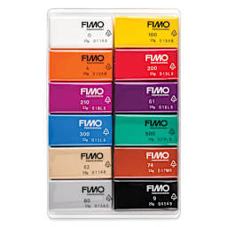 Staedtler Fimo Professional Polymer Clays - Basic Colors, Set of 12, contents