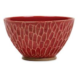 Blick Stoneware Clay - Example of Use (side view). Fired Cone 6 using Blick Essentials Glaze, Candy Apple (Sold Separately)