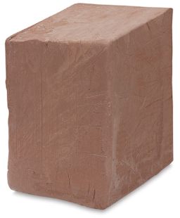 Amaco No. 58 Warm Brown Stoneware Clay - Wet 50 lb clay block at angle