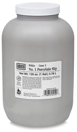 Amaco No. 1 Porcelain Slip - Front view of One Gallon Jug