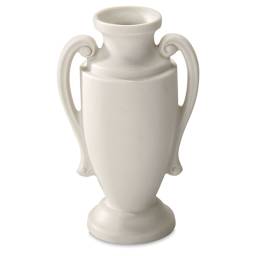 Amaco No. 1 Porcelain Slip - Front view of Finished amphora vase 
