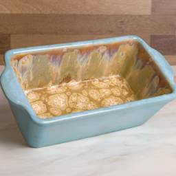 Mayco Stoneware Crystal Glazes - finished baking pan example