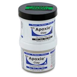 Aves Apoxie Clay - Front view of separate jars of each part of Apoxie Clay