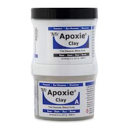 Aves Apoxie Clay - Front view of part A and B Jars of Apoxie Clay  