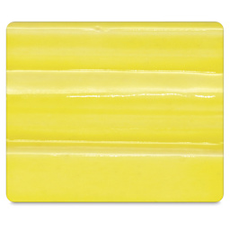 Spectrum Stoneware Glazes - Finished tile showing Butter Yellow Glaze color