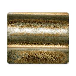 Spectrum Stoneware Glazes - Finished tile showing Gold Rain Glaze color