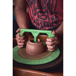 Speedball Boss Base Clay Ball Opener opening clay ball on pottery wheel