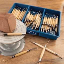 Potter's Select Ribbon Cutter Tools - Class Pack, Set of 60 - in use