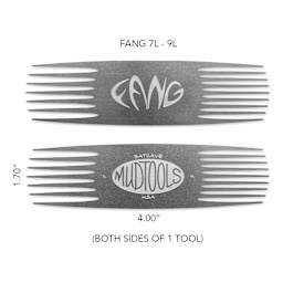 Mudtools FANG Stainless Steel Scoring Tool - Large Tooth, 7L-9L - dimensions