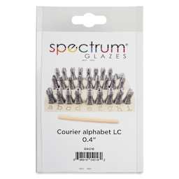 Spectrum Stamps - Courier Alphabet, Lowercase, Set of 27 - front of packaging