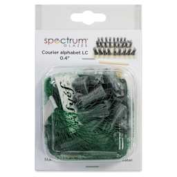 Spectrum Stamps - Courier Alphabet, Lowercase, Set of 27 - back of packaging