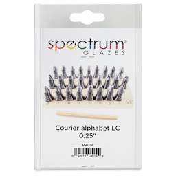 Spectrum Stamps - Small Courier Alphabet, Lowercase, Set of 27 - front of packaging