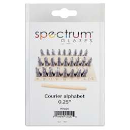 Spectrum Stamps - Small Courier Alphabet, Uppercase, Set of 27 - front of packaging