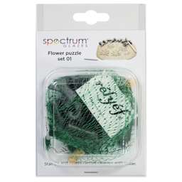 Spectrum Stamps - Flower Puzzle, Set of 10 - back of packaging