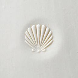 MKM Pottery Tools Curve Top Stamp - Scallop Shell - pressed into clay
