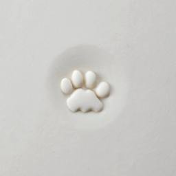 MKM Pottery Tools Curve Top Stamp - Cat Paw Print - stamped into clay