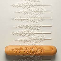 MKM Pottery Tools Big Hand Roller - Mountain Forest applied to clay