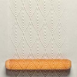 MKM Pottery Tools Hand Roller - Feathers applied to clay