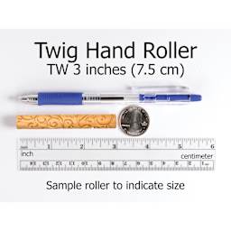 MKM Pottery Tools Twig Hand Roller - Curlicue size comparison and measurement