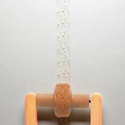 MKM Pottery Tools Small Handle Roller - Braid applied to clay