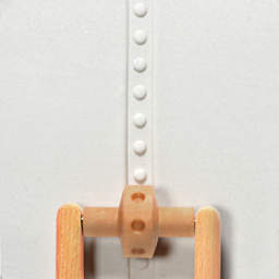 MKM Pottery Tools Small Handle Roller - Debossed Dots applied to clay