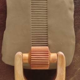 MKM Pottery Tools Handle Roller - Medium, Vertical Lines - rolled