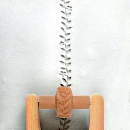 MKM Pottery Tools Small Handle Roller - Flowers and Vines applied to clay