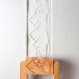 MKM Pottery Tools Large Handle Roller - Rocky Mountain View applied to clay