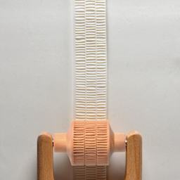 MKM Pottery Tools Medium Handle Roller - Layered Lines applied to clay