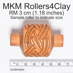 MKM Pottery Tools Handle Roller - Medium, Braid - dimensions