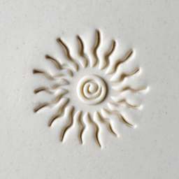 MKM Pottery Tools Round Stamp - SCL-004, Spiral Sun, Large - stamped clay