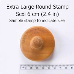 MKM Pottery Tools Extra Large Round Stamp - Luna Moth dimensions