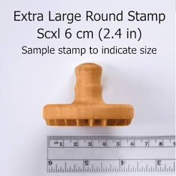 MKM Pottery Tools Extra Large Round Stamp - Luna Moth dimensions side view
