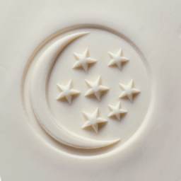 MKM Pottery Tools Extra Large Round Stamp - Goodnight Moon applied to clay