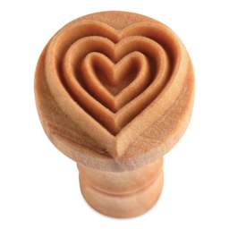 MKM Pottery Tools Round Stamp - SCM-038, Triple Heart, Medium