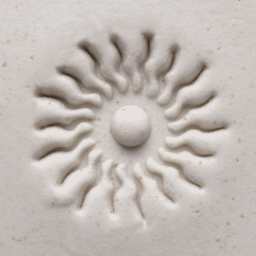 MKM Pottery Tools Round Stamp - SCM-087, Aztec Sun, Medium - stamped clay