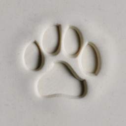 MKM Pottery Tools Round Stamp - SCL-065, Dog Paw Print, Large - stamped clay