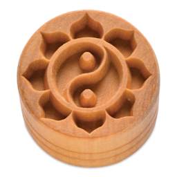 MKM Pottery Tools Round Stamp - SCL-066, Yin Yang Lotus, Large