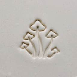 MKM Pottery Tools Round Stamp - SCL-090, Mushrooms, Large - stamped clay