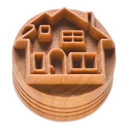 MKM Pottery Tools Round Stamp - SCL-090, House, Large