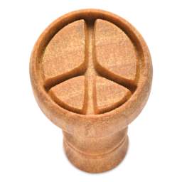MKM Pottery Tools Round Stamp - SCM-238, Peace Sign, Medium