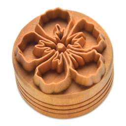 MKM Pottery Tools Round Stamp - SCS-120, Hibiscus Flower, Large