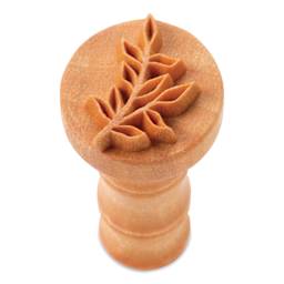 MKM Pottery Tools Round Stamp - SCM-276, Leaves on a Branch, Medium