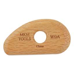 MKM Pottery Tools Wood Rib - W0a, Mini, 2.3" x 1.3" - front