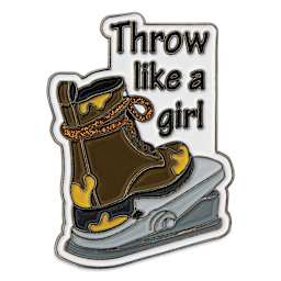 Elan Transfers Enamel Pin - Throw Like a Girl